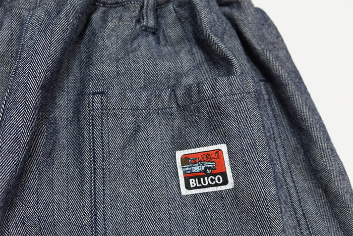 BLUCO WORK GARMENT 12oz Denim Easy Work Shorts Shorts 153-45-004 Black Herringbone