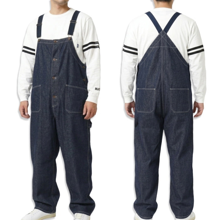 BLUCO ブルコ ジャパンデニムオーバーオール リジット BLUCO WORK GARMENT 161-43-08 インディゴ ブラック