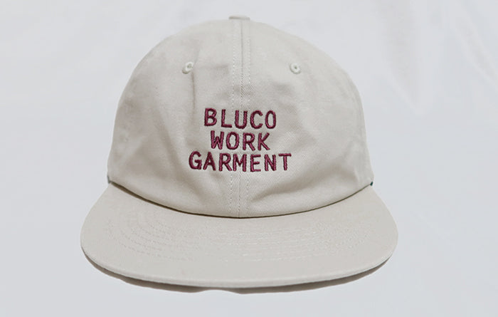 BLUCO ブルコ ツイルローキャップ ストレート 刺繍 BLUCO WORK GARMENT 161-61-043 ブラック アイボリー