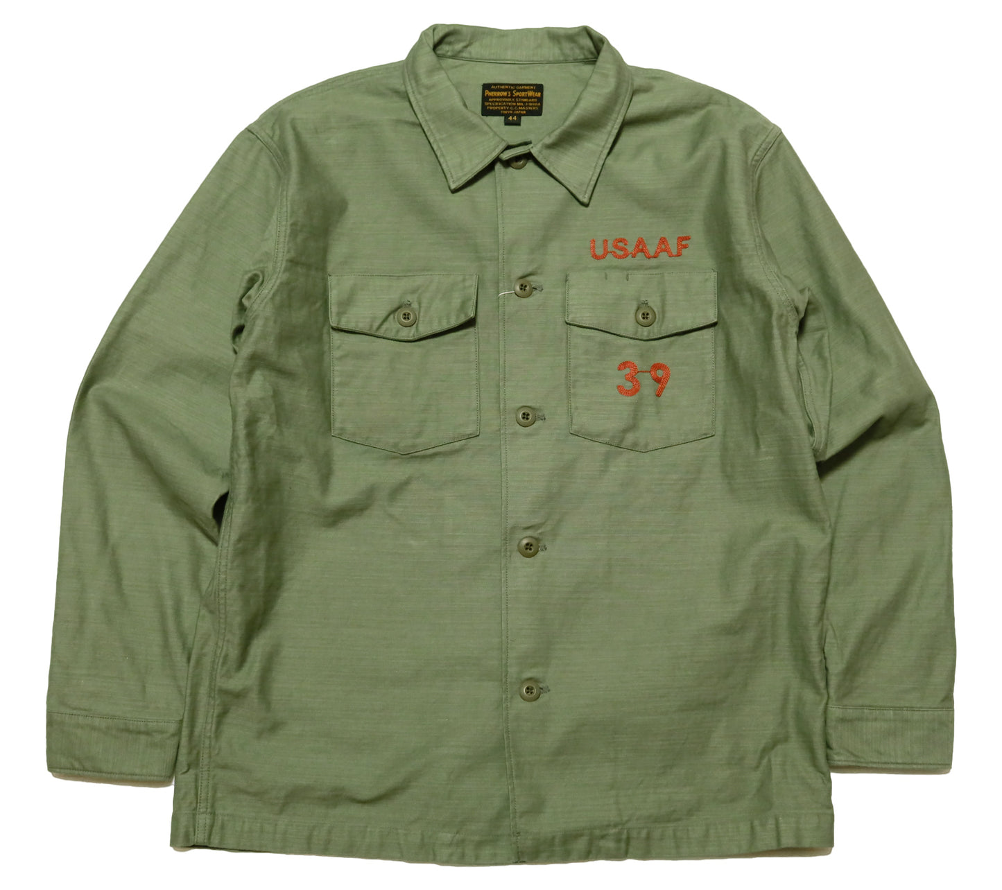 Pherrow's フェローズ ファティーグシャツジャケット 24S-PAAFJ1 ユーティリティーシャツ メンズ オリーブ