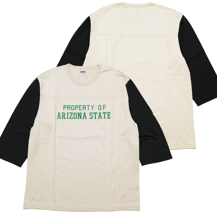 Pherrow's フェローズ フットボールTシャツ ARIZONA STATE プレーティング 七分袖 24S-PFBT1