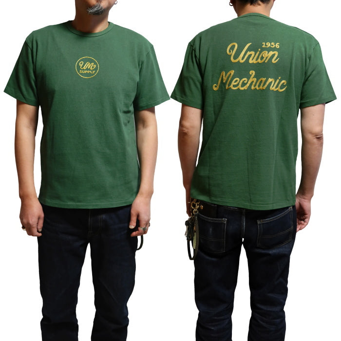 Pherrow's フェローズ 刺繍Tシャツ UM SUPPLY メンズ 半袖 グリーン 24S-PTP1