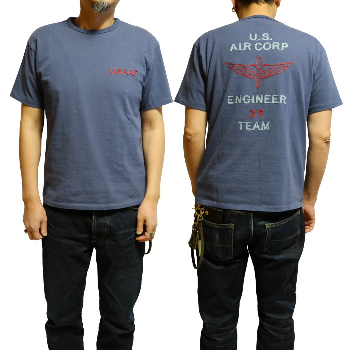 Pherrow's フェローズ 刺繍Tシャツ U.S. AIR CORP ENGINEER TEAM メンズ 半袖 24S-PTP3