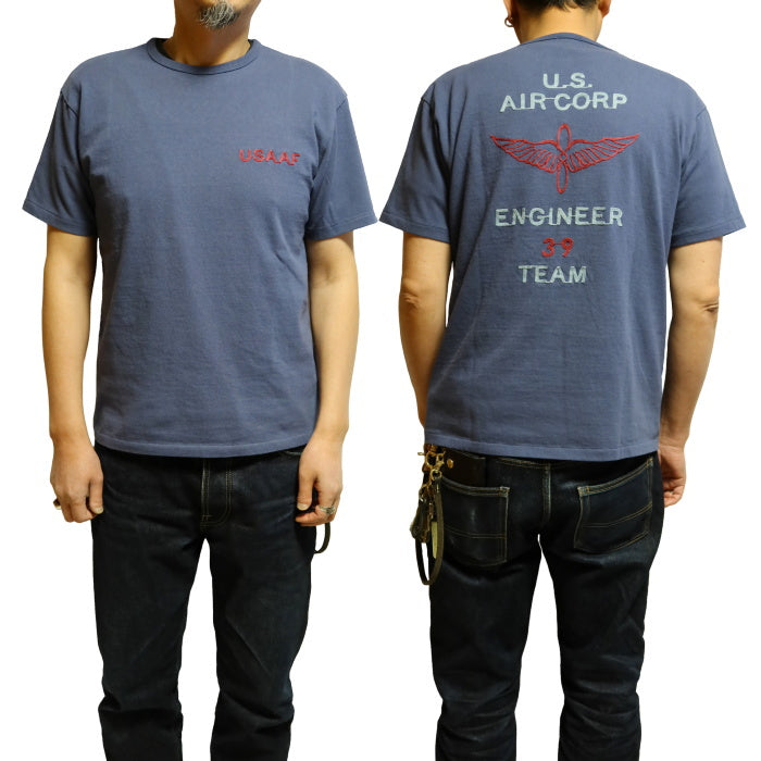 Pherrow's US AIR CORP ENGINEER TEAM Embroidered T-Shirt for Men, Short Sleeve, 24S-PTP3