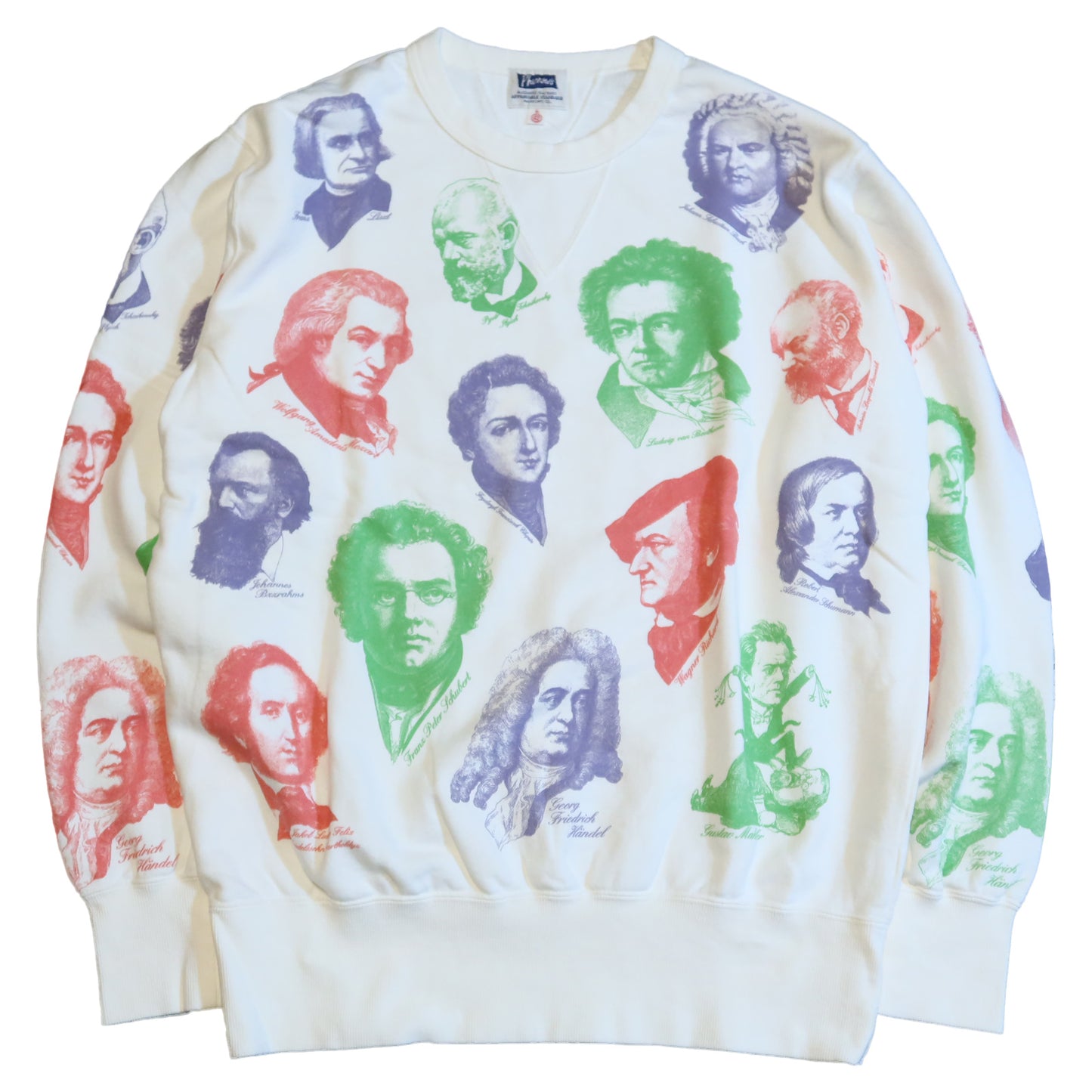 Pherrow's Sweatshirt with Double V Gusset, Charisma, Made in Japan, Composer Beethoven, Bach, 24W-CHARISMA