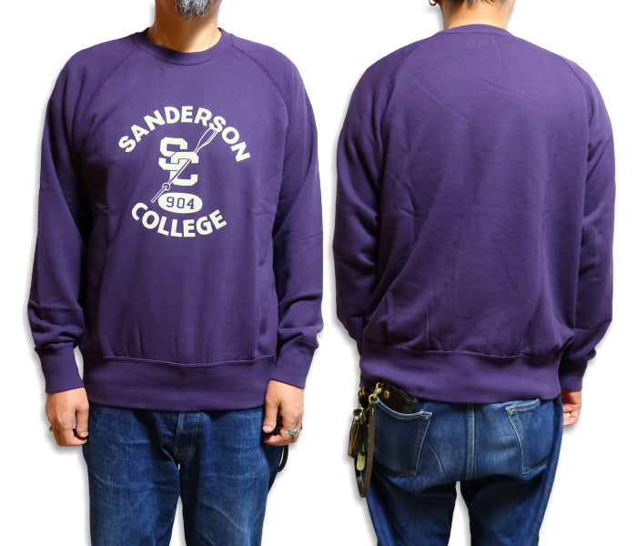 Pherrow's Sweatshirt Made in Japan Raglan Sleeve SANDERSON COLLEGE 24W-PRS1