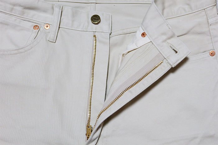 Pherrow's Vintage Satin 5 Pocket Pants, Made in Japan, Straight, Natural, 25S-426P