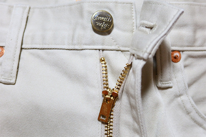 Pherrow's Vintage Satin 5 Pocket Pants, Made in Japan, Straight, Natural, 25S-426P