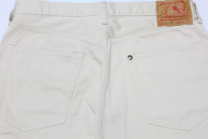Pherrow's Vintage Satin 5 Pocket Pants, Made in Japan, Straight, Natural, 25S-426P