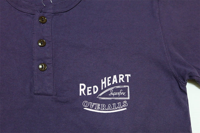 Pherrow's フェローズ ヘンリーネックTシャツ RED HEART 半袖 25S-PHNT1 グレイッシュパープル
