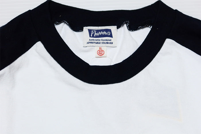 Pherrow's 3/4 Sleeve T-Shirt, Raglan Sleeve, 25S-PRBT1, White, Black
