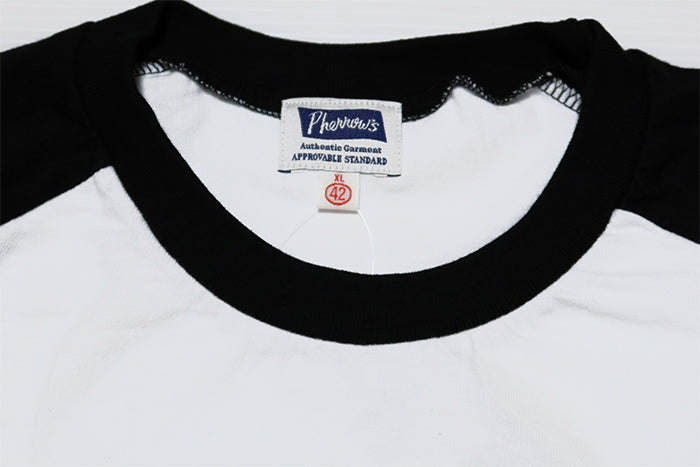 Pherrow's 3/4 Sleeve T-Shirt, Raglan Sleeve, 25S-PRBT2, Gray, White
