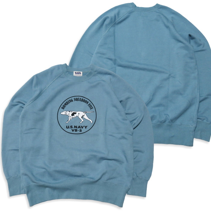 Pherrow's フェローズ ラグラン袖スウェットシャツ US NAVY VB-5 ミニ裏毛 ミリタリー 犬 25W-PRS2 日本製