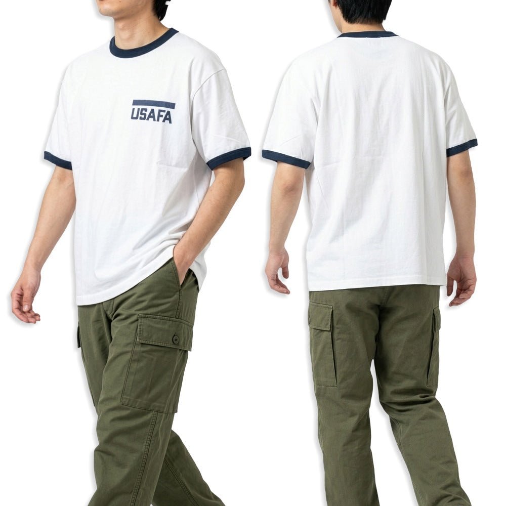 Pherrow's Ringer T-shirt USAFA Short Sleeve White Military Classic 26S-PRT1