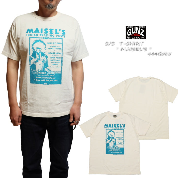 GUNZ MAISEL'S Men's Short Sleeve T-Shirt 444G085 Off White Made in Japan