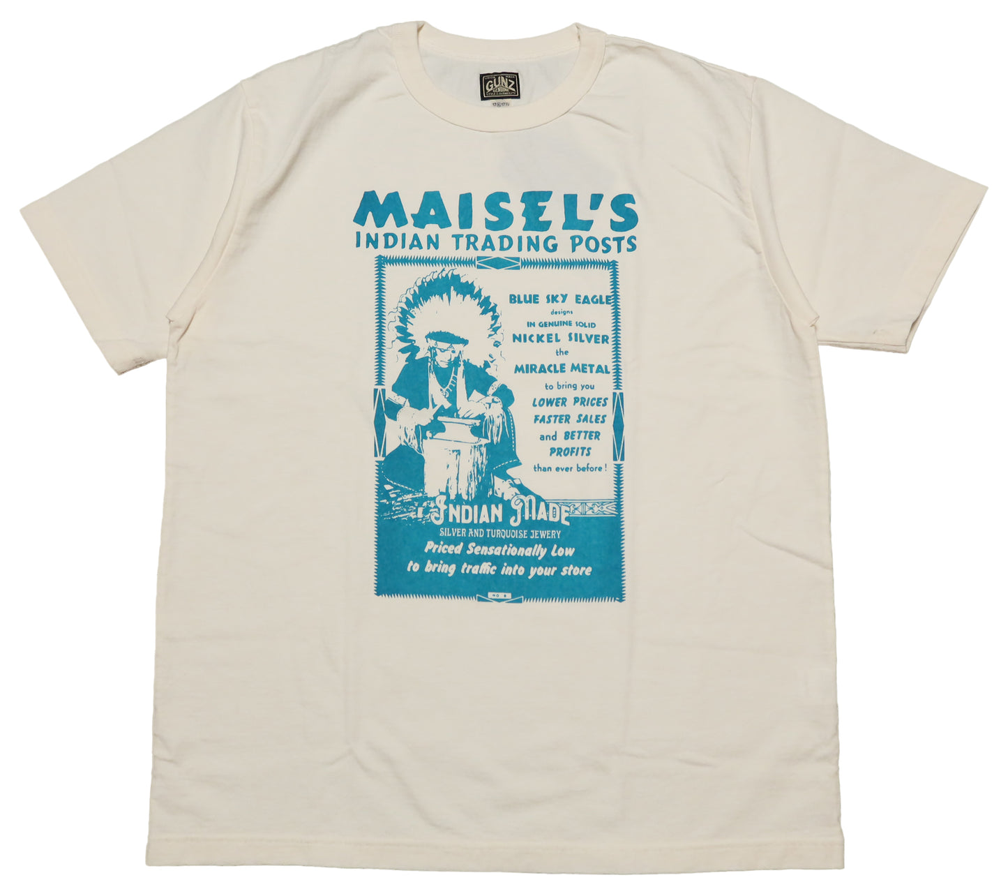 GUNZ MAISEL'S Men's Short Sleeve T-Shirt 444G085 Off White Made in Japan