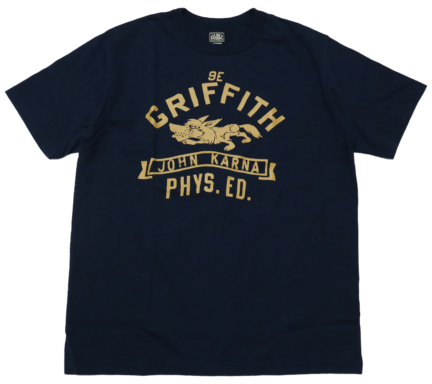 GUNZ GRIFFITH Short Sleeve T-Shirt for Men, College, 444G088, Made in Japan