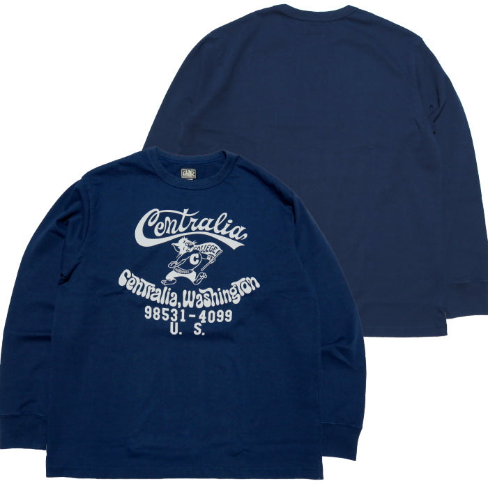GUNZ ガンズ 長袖Tシャツ CENTRALIA 日本製 カレッジプリントT メンズ アメカジ 444G107