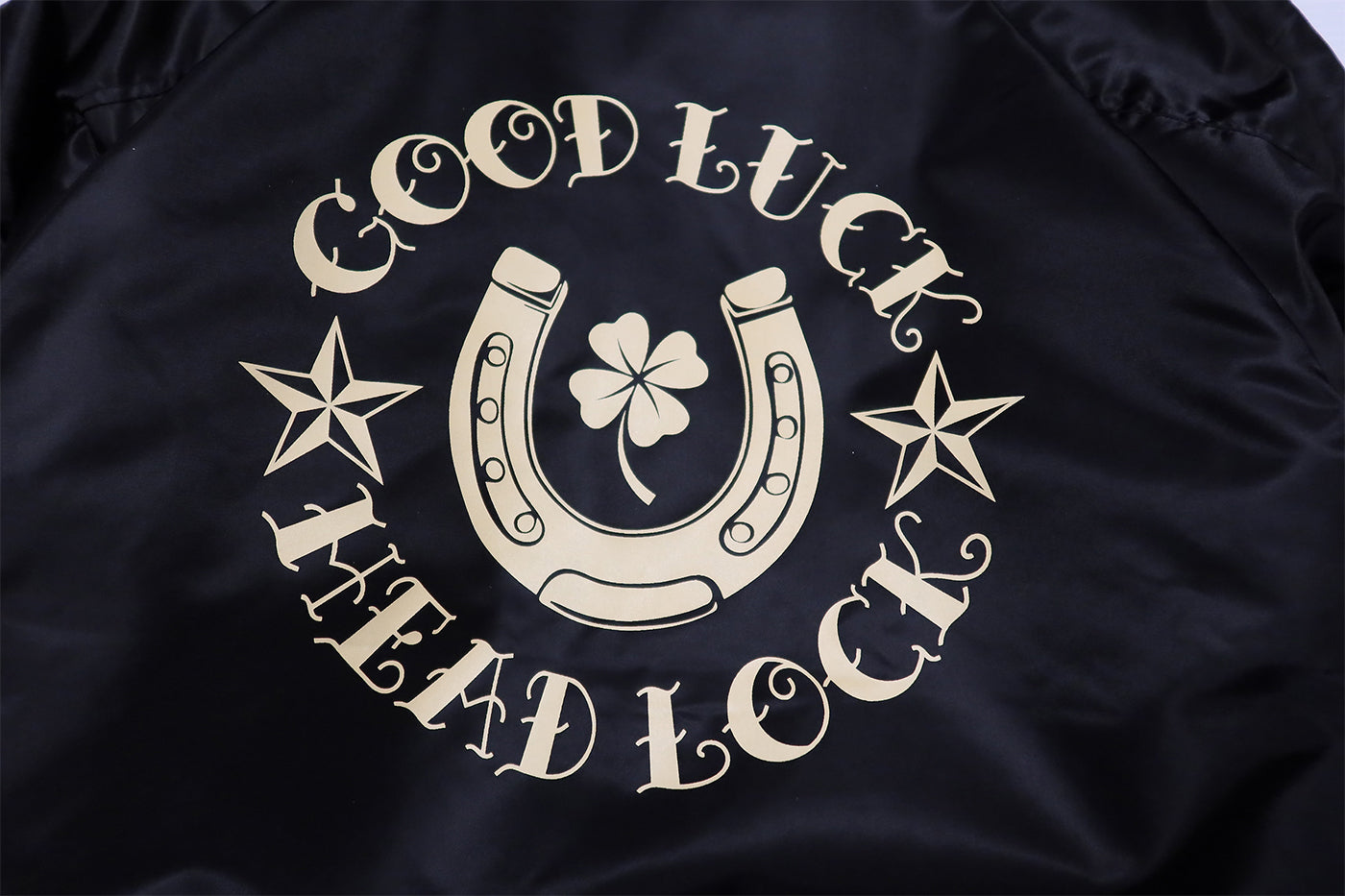 HEAD LOCK Coach Jacket Back Boa GOOD LUCK Original H LJK-015 Black