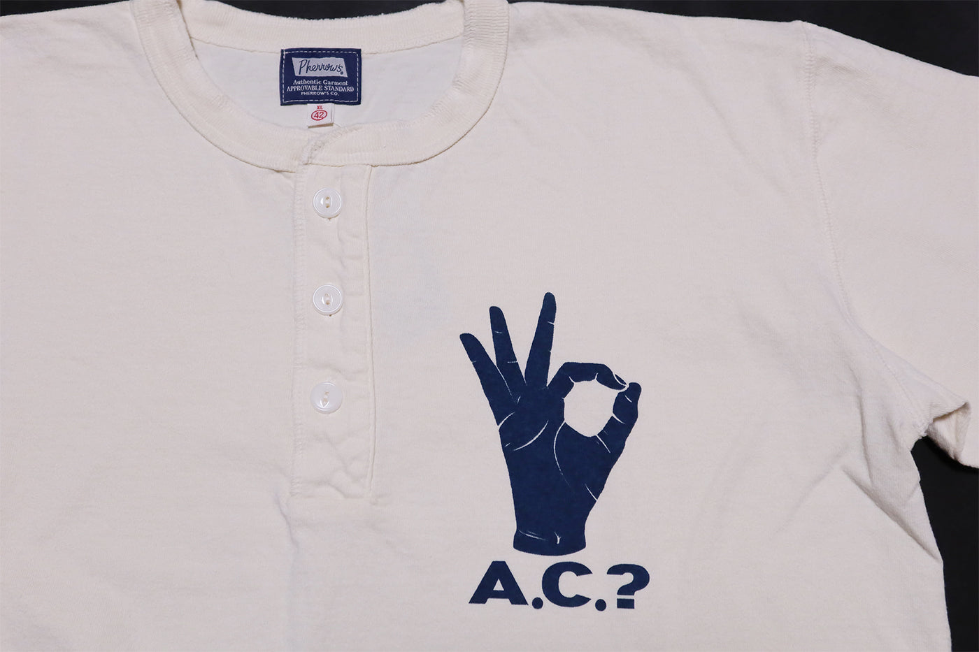 Pherrow's フェローズ ヘンリーネックTシャツ A.C. 半袖 メンズ 24S-PHNT1