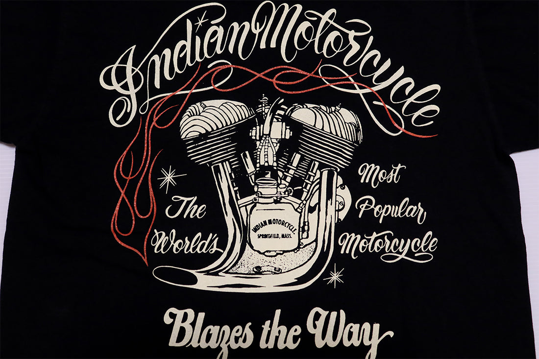 IndianMotorcycle インディアンモーターサイクル Tシャツ BLAZES THE WAY メンズ 半袖 IM79363 ブラック