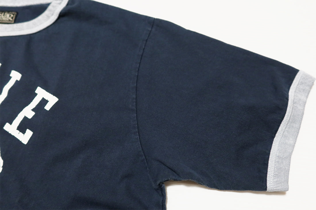 GUNZ ガンズ リンガーTシャツ 半袖 BOWIE カレッジ 444G082 インディゴ 日本製