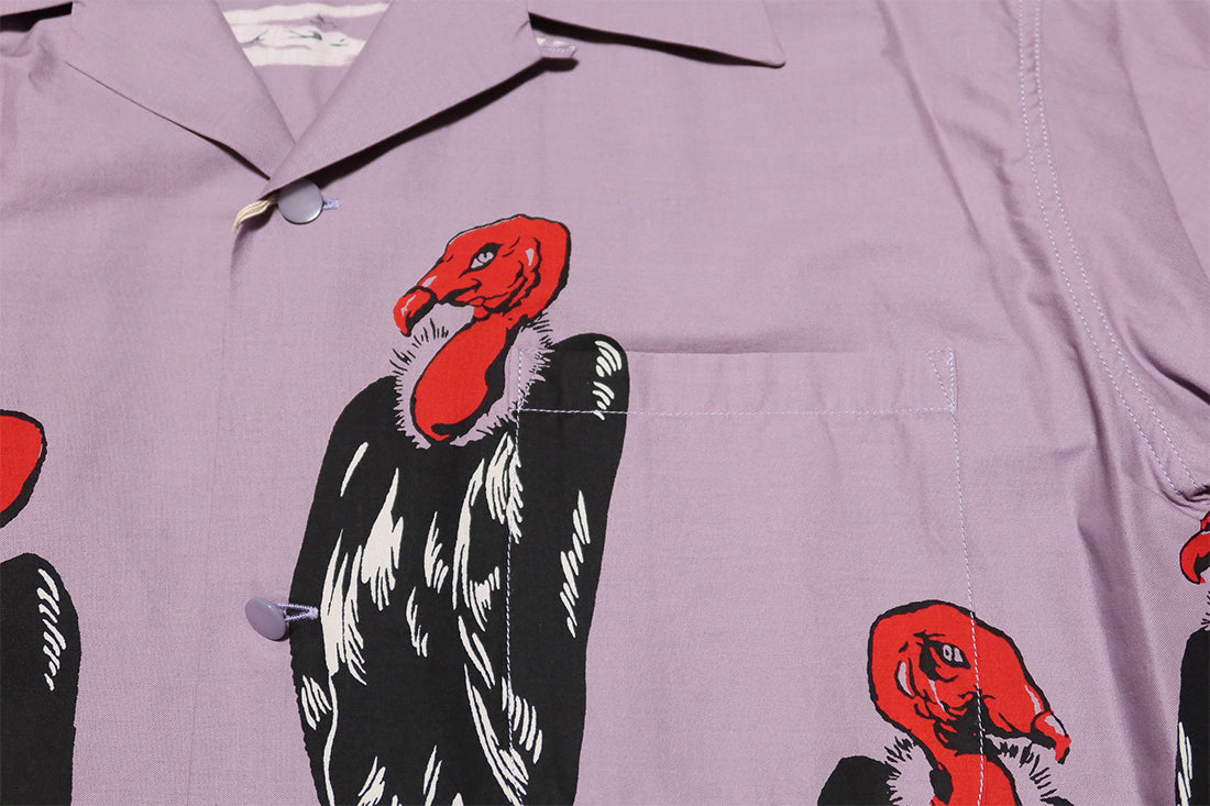 STAR OF HOLLYWOOD Cotton Typewriter Open Shirt Condor Short Sleeve SH39311 Made in Japan Purple