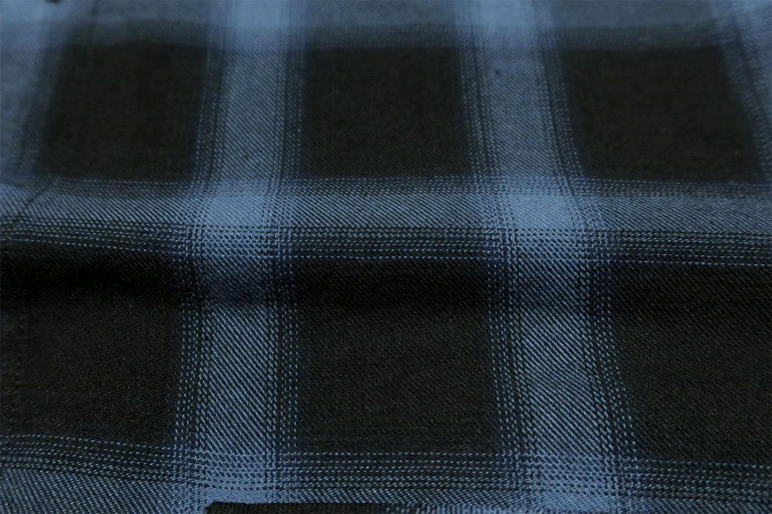 BLUCO Big Pocket Work Shirt, Ombre Check, Navy, Short Sleeve, 143-21-004