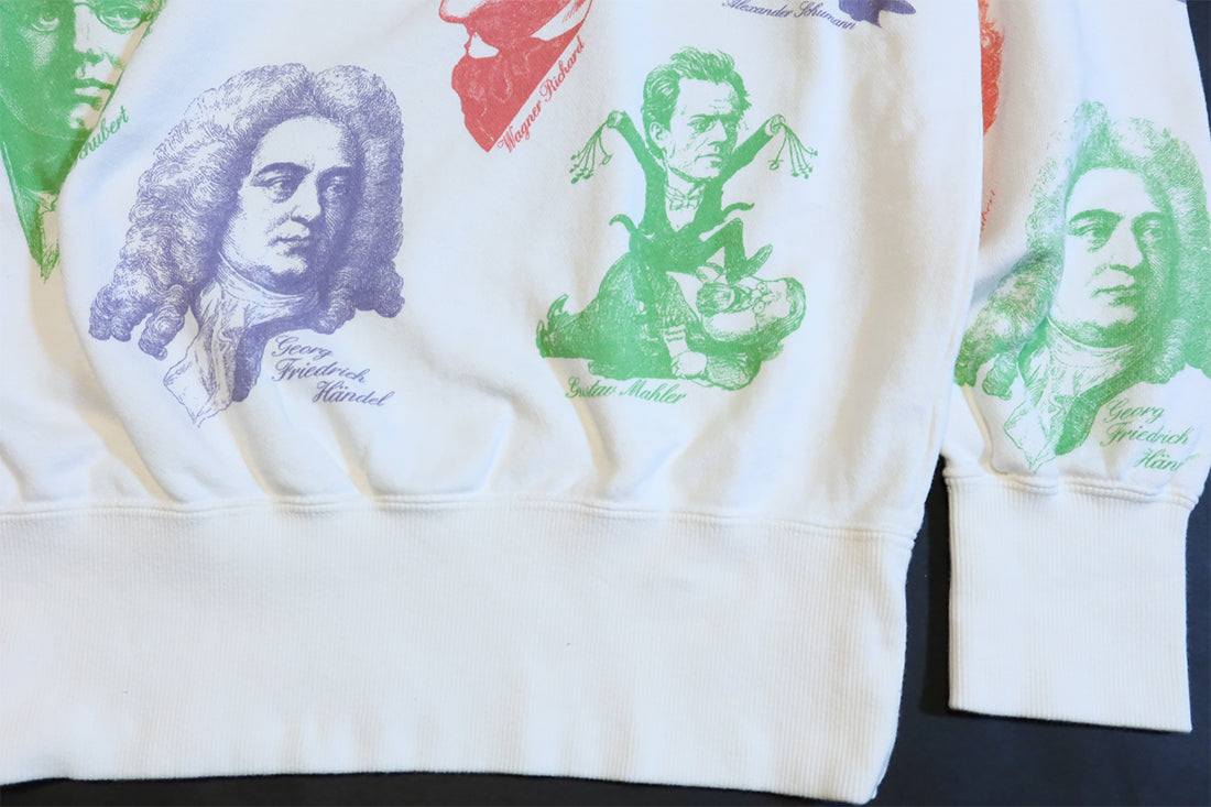 Pherrow's Sweatshirt with Double V Gusset, Charisma, Made in Japan, Composer Beethoven, Bach, 24W-CHARISMA