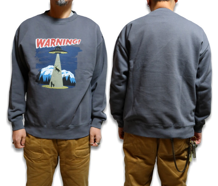 BARNS OUTFITTERS Sweatshirt Super Heavyweight "WARNING" Barns Outfitters BR-25102 Charcoal Gray