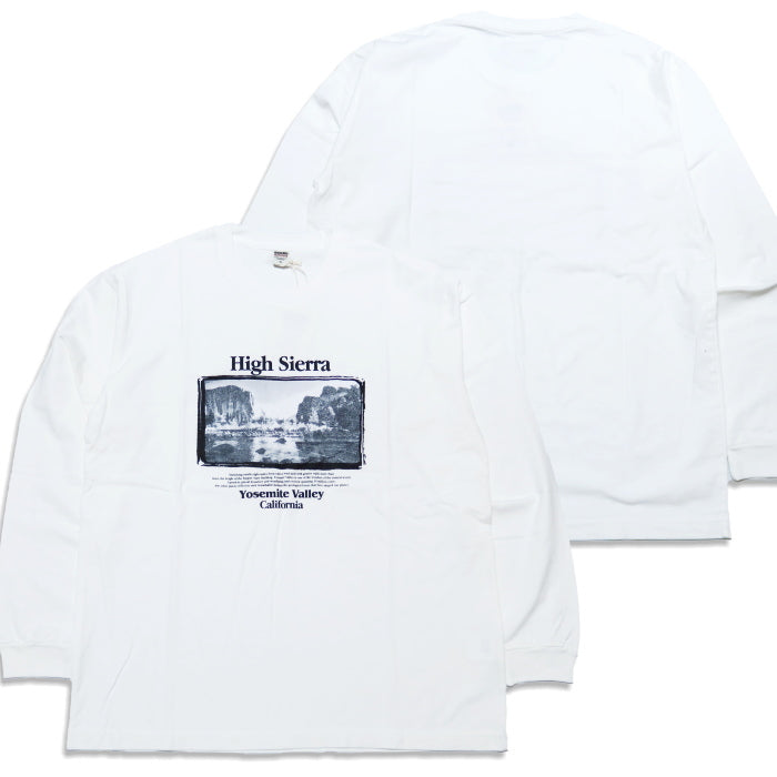 BARNS OUTFITTERS Long Sleeve T-Shirt High Sierra Photo Print BR-25123 White