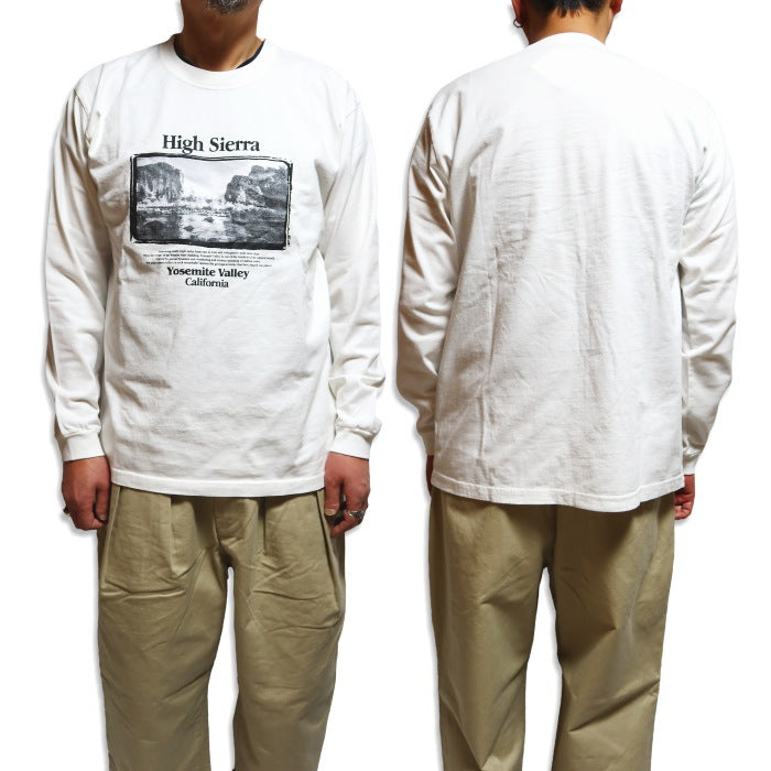 BARNS OUTFITTERS Long Sleeve T-Shirt High Sierra Photo Print BR-25123 White
