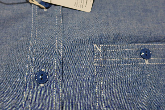 BARNS OUTFITTERS ミッキーマウス シャンブレーシャツ 40's indigo naval Shirt バーンズアウトフィッターズ 長袖 BR-25340