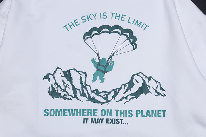 BARNS OUTFITTERS バーンズアウトフィッターズ スウェットシャツ スーパーヘビーウェイト"THE SKY IS THE LIMIT" ホワイト,フェードネイビー メンズBR-25353