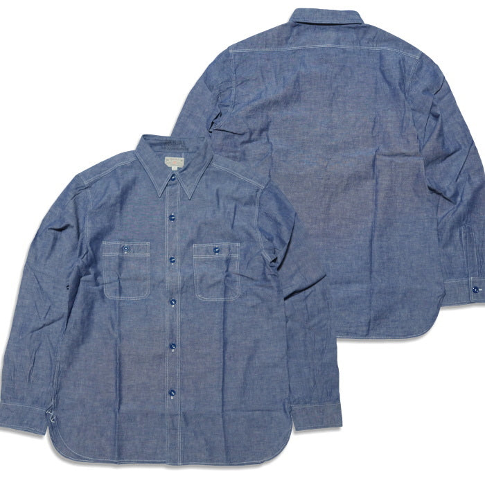 Buzz Rickson's バズリクソンズ シャンブレーシャツ 長袖 ブルーシャンブレーワークシャツ 無地 日本製 BR25995