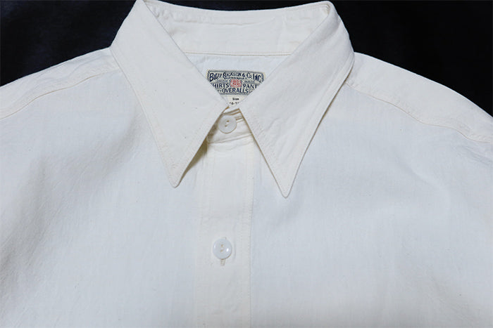 BuzzRickson's White Chambray Work Shirt, Long Sleeve, BR25996, Made in Japan, Men's, Off-White
