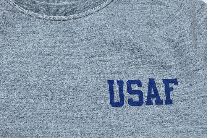 BuzzRickson's Freedom Sleeve USAF Military Sweatshirt BR69455 Heather Gray Made in Japan