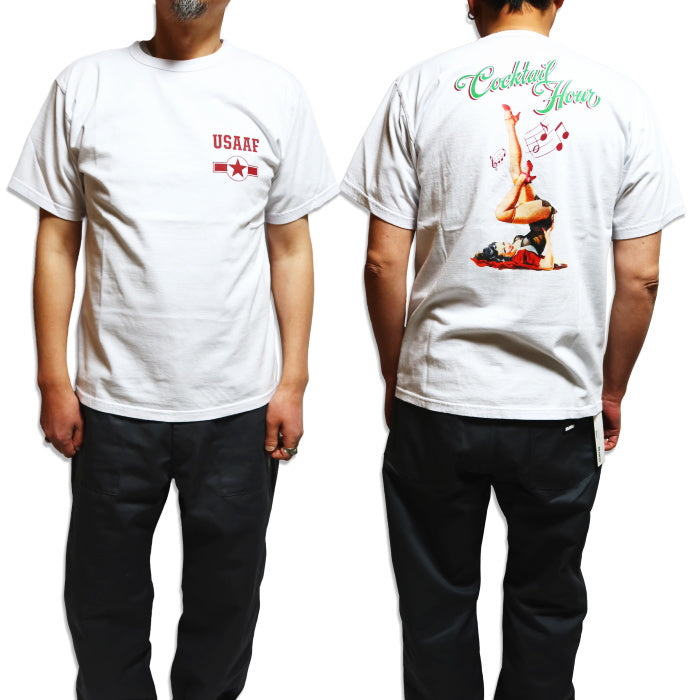BuzzRickson's バズリクソンズ Tシャツ COCKTAIL HOUR BR79503 メンズ 半袖 ミリタリー ホワイト