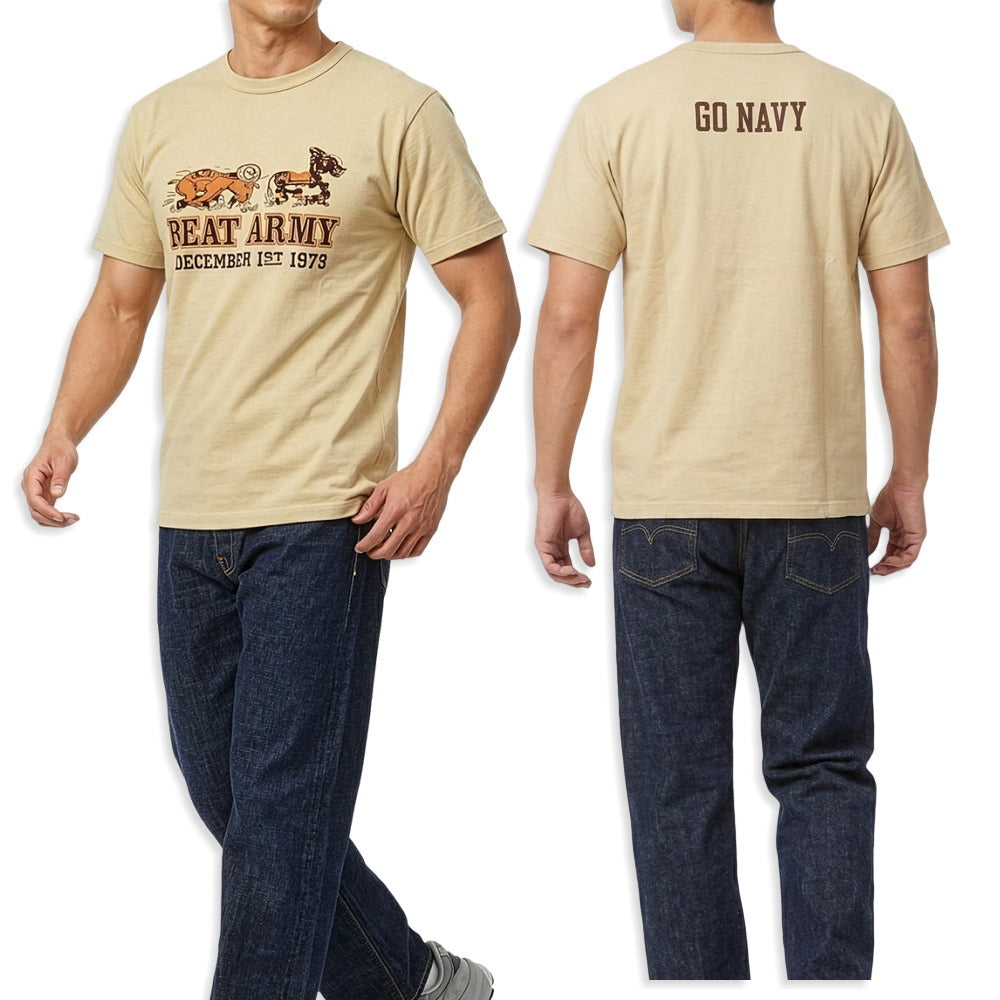 BUZZ RICKSON’S(バズリクソンズ) Tシャツ BEAT ARMY GO NAVY BR79702 アメリカ製 丸胴 メンズ 半袖