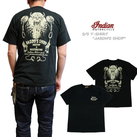 IndianMotorcycle インディアンモーターサイクル Tシャツ JASON'S SHOP ブラック 半袖 IM79361