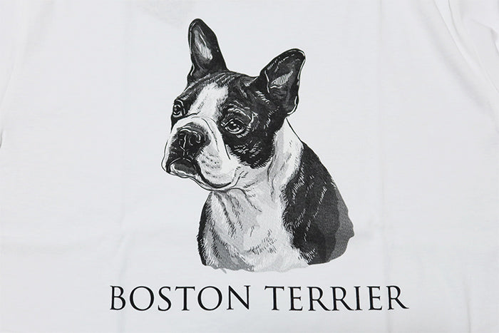 JOSHUATREES ジョシュアツリー 犬プリントTシャツ ボストンテリア 愛犬家や古着,ヴィンテージ好きに メンズ 半袖 JSTR-002