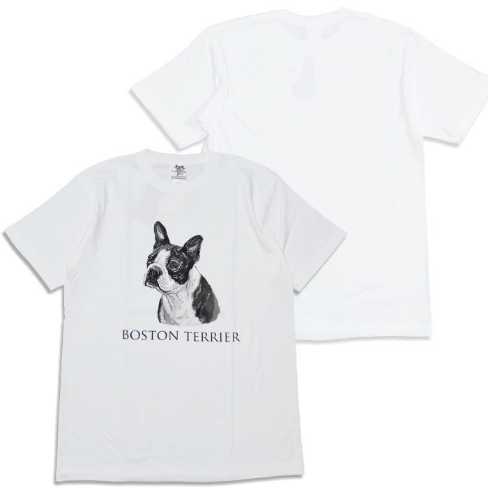 JOSHUATREES ジョシュアツリー 犬プリントTシャツ ボストンテリア 愛犬家や古着,ヴィンテージ好きに メンズ 半袖 JSTR-002