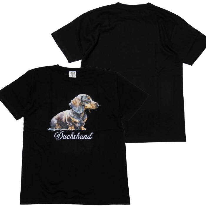 JOSHUATREES ジョシュアツリー 犬プリントTシャツ ダックスフンド 愛犬家や古着,ヴィンテージ好きに メンズ 半袖 JSTR-006