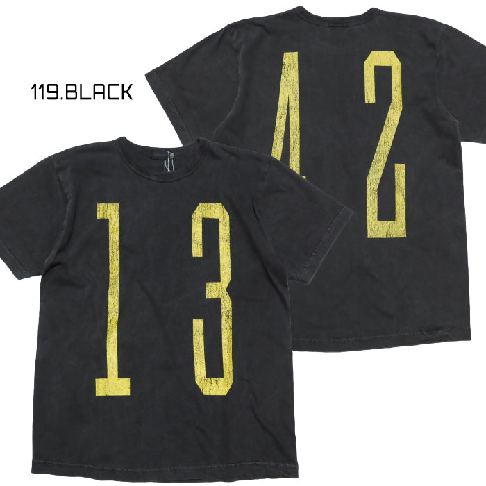 MODUCT Modact T-shirt UNLUCKY NUMBER Pigment dye numbering MO77704 Men's Made in the USA