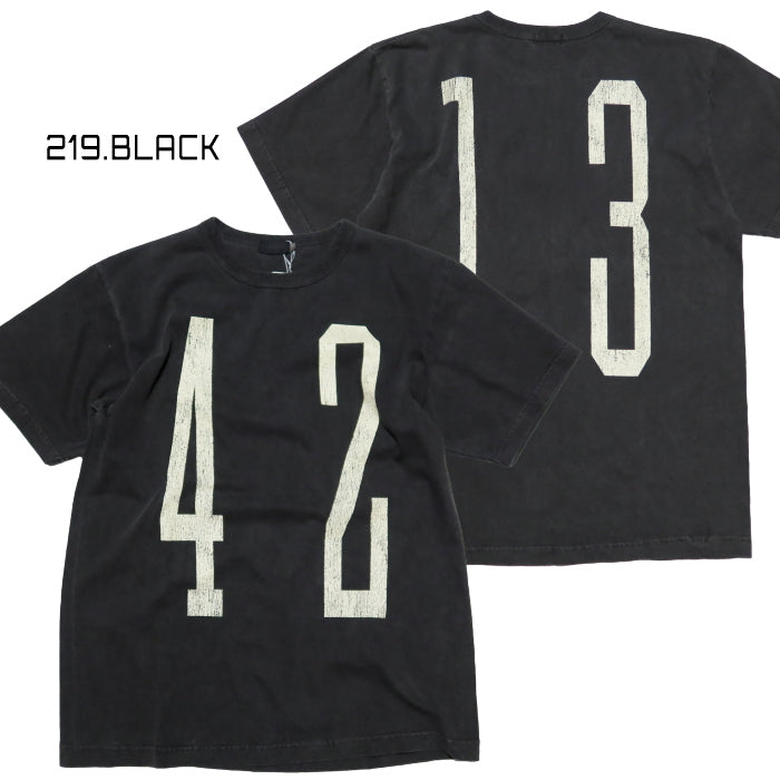 MODUCT Modact T-shirt UNLUCKY NUMBER Pigment dye numbering MO77704 Men's Made in the USA