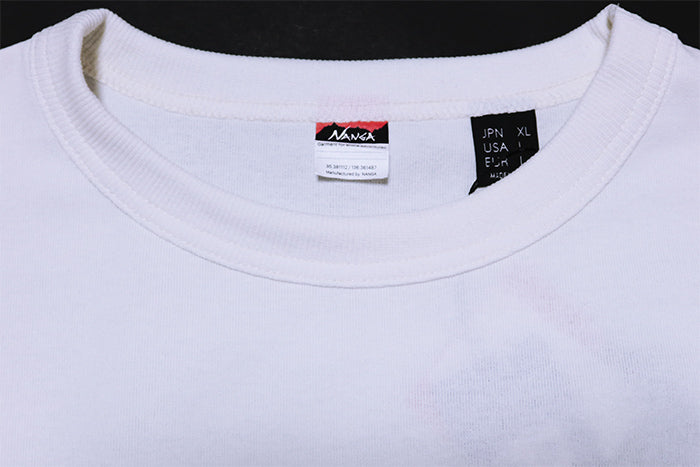 NANGA Eco Hybrid Long Sleeve T-Shirt with Logo Print on Sleeve N2500-1L030A White