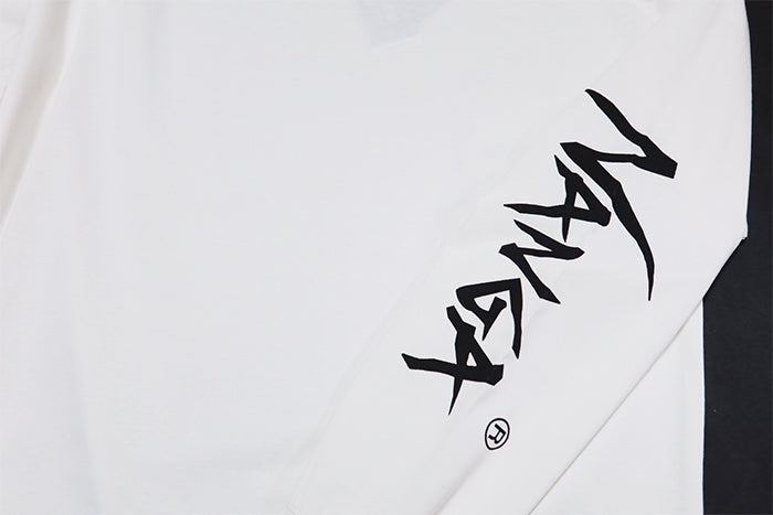 NANGA Eco Hybrid Long Sleeve T-Shirt with Logo Print on Sleeve N2500-1L030A White