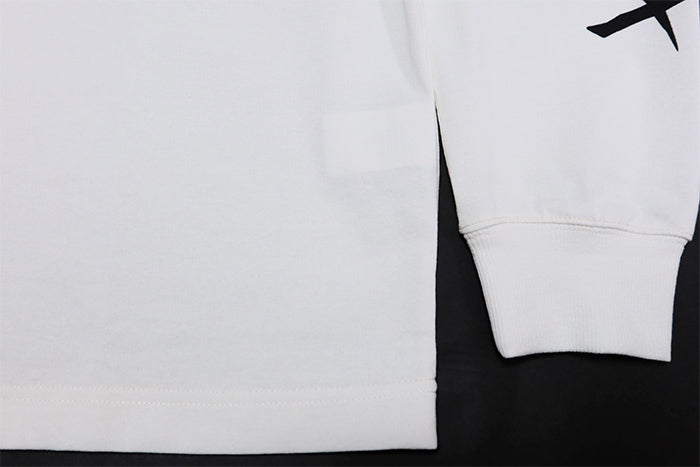 NANGA Eco Hybrid Long Sleeve T-Shirt with Logo Print on Sleeve N2500-1L030A White