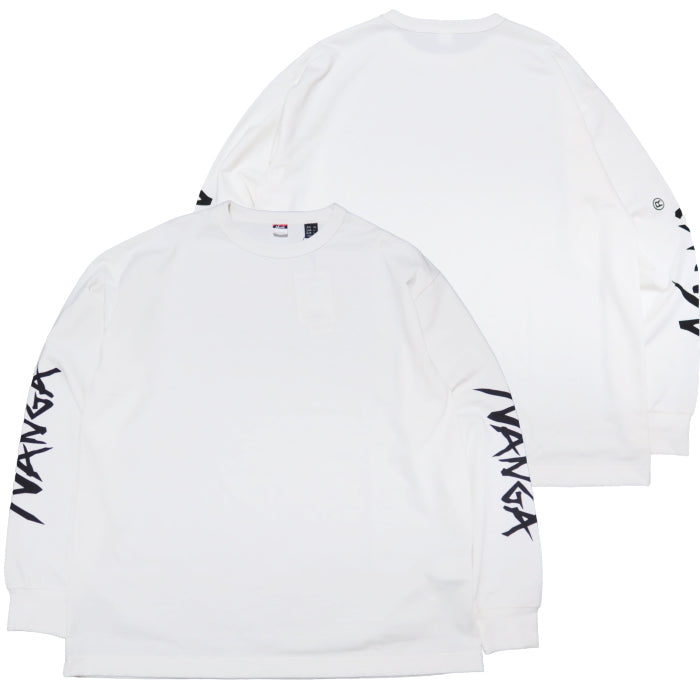 NANGA Eco Hybrid Long Sleeve T-Shirt with Logo Print on Sleeve N2500-1L030A White