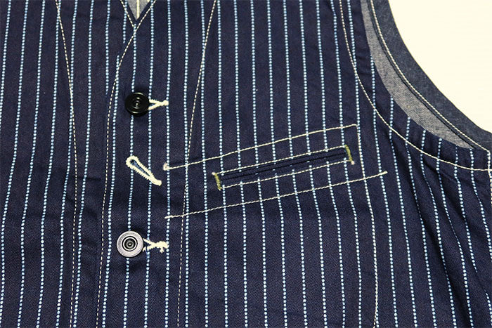 SUGAR CANE シュガーケーン 9oz.ウォバッシュストライプワークベスト 日本製 SC12654